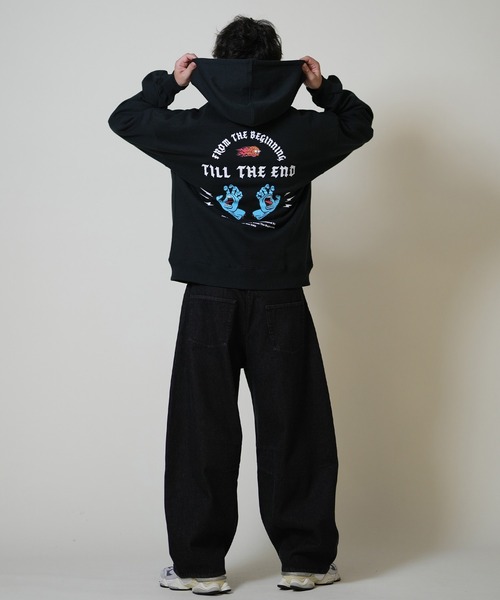 SANTA CRUZ（サンタクルーズ）の「【限定】SANTACRUZ/サンタクルーズ フルジップパーカー バックプリント 502254301（パーカー・メンズ・ライトブラック/シルバーグレー・M/L/XL）」の7枚目の写真