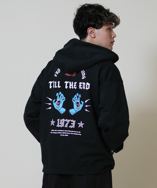 SANTA CRUZ（サンタクルーズ）の「【限定】SANTACRUZ/サンタクルーズ フルジップパーカー バックプリント 502254301（パーカー・メンズ・ライトブラック/シルバーグレー・M/L/XL）」の5枚目の写真