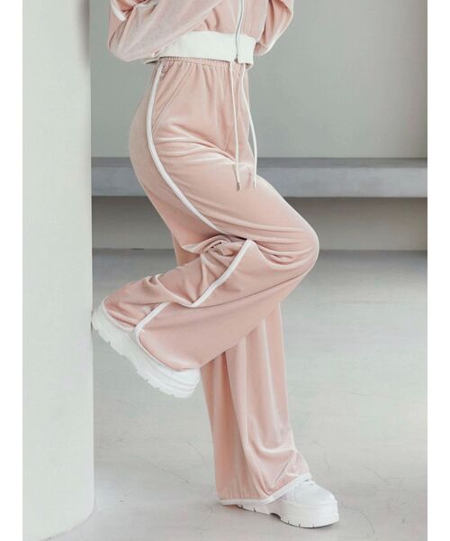 EATME（イートミー）の「【SETUP着用可】バイカラーベロアラインパンツ（その他パンツ・レディース・ピンク/グレー/ブラック・FREE）」の3枚目の写真