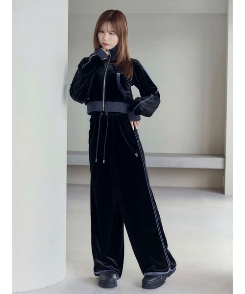 EATME（イートミー）の「【SETUP着用可】バイカラーベロアラインパンツ（その他パンツ・レディース・ピンク/グレー/ブラック・FREE）」の4枚目の写真