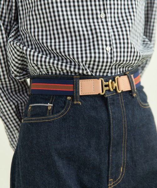 CHILD WOMAN（チャイルドウーマン）の「真鍮バックル 牛革×ゴムベルト（ベルト・レディース・ネイビー/ブラウン・FREE）」の12枚目の写真