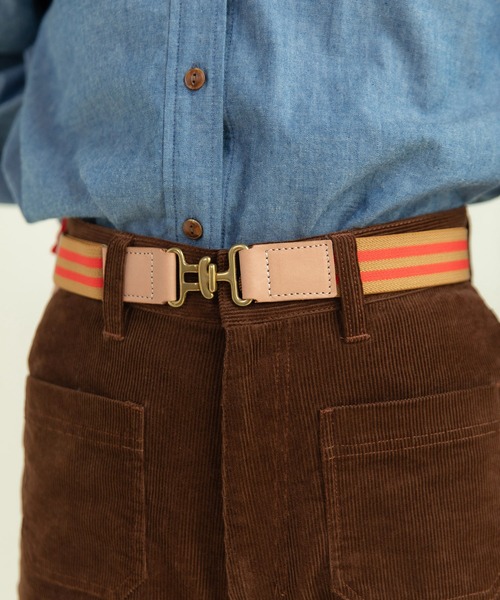 CHILD WOMAN（チャイルドウーマン）の「真鍮バックル 牛革×ゴムベルト（ベルト・レディース・ネイビー/ブラウン・FREE）」の5枚目の写真