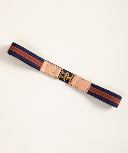 CHILD WOMAN（チャイルドウーマン）の「真鍮バックル 牛革×ゴムベルト（ベルト・レディース・ネイビー/ブラウン・FREE）」の4枚目の写真