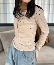 mebole（メボレ）の「Airy Dot Button Top（Tシャツ/カットソー）」