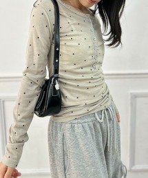 mebole（メボレ）の「Airy Dot Button Top（Tシャツ/カットソー）」