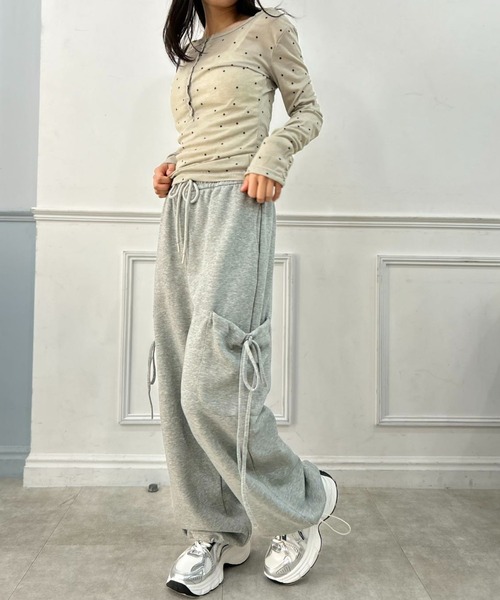 mebole（メボレ）の「Airy Dot Button Top（Tシャツ/カットソー・レディース・アイボリー/グレー・FREE）」の5枚目の写真