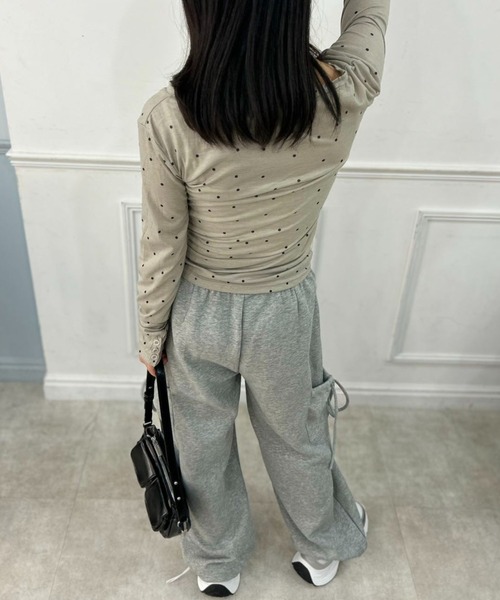 mebole（メボレ）の「Airy Dot Button Top（Tシャツ/カットソー・レディース・アイボリー/グレー・FREE）」の9枚目の写真