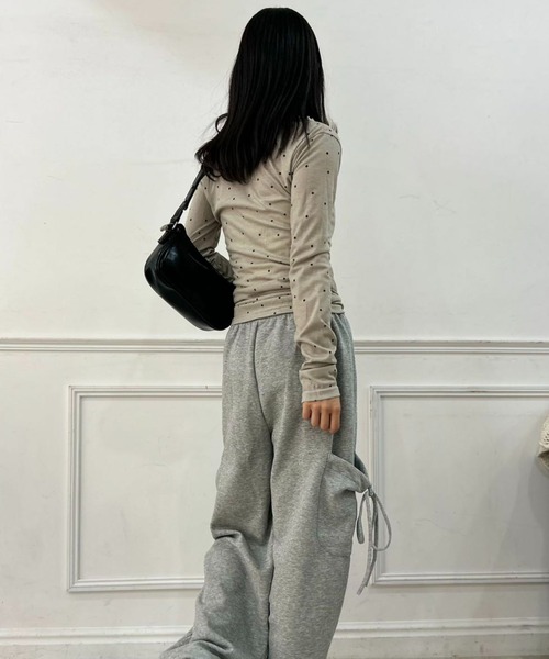 mebole（メボレ）の「Airy Dot Button Top（Tシャツ/カットソー・レディース・アイボリー/グレー・FREE）」の10枚目の写真