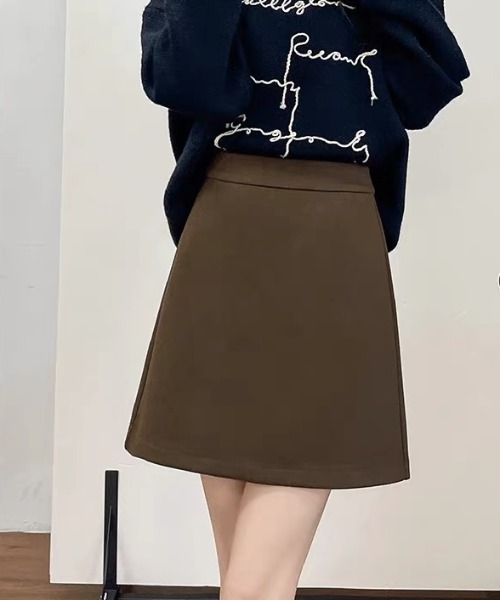 gossip!ロサンゼルス(ゴシップロサンゼルス)の「【サイズあり】ウールライク ヴィンテージ厚手シンプルミニスカート(インパン付)(秋冬の韓国ファッション ガーリー定番)(スカート・レディース・ブラウン/グレー・S/L/M)」の16枚目の写真