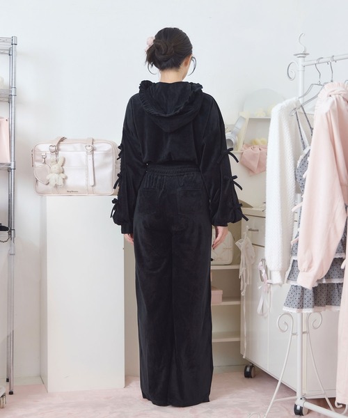 Honey Cinnamon(ハニーシナモン)の「リボンスリットパンツ(その他パンツ・レディース・ピンク/ブラック・FREE)」の3枚目の写真