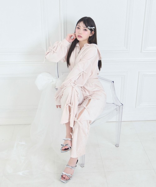 Honey Cinnamon(ハニーシナモン)の「リボンスリットパンツ(その他パンツ・レディース・ピンク/ブラック・FREE)」の10枚目の写真