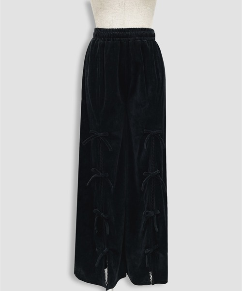 Honey Cinnamon(ハニーシナモン)の「リボンスリットパンツ(その他パンツ・レディース・ピンク/ブラック・FREE)」の5枚目の写真