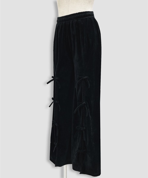 Honey Cinnamon(ハニーシナモン)の「リボンスリットパンツ(その他パンツ・レディース・ピンク/ブラック・FREE)」の6枚目の写真