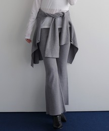 新品Mame Kurogouchi リブニット フレア パンツ 1 グレー 新品Mame Kurogouchi リブニット フレア パンツ 1 グレー