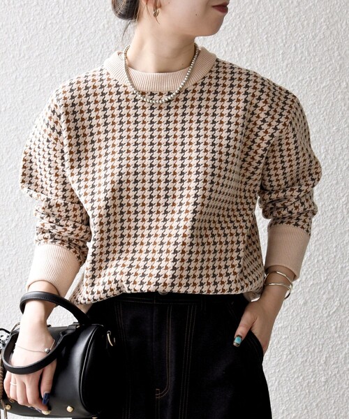 セール】SHIPS any:〈手洗い可能〉モールヤーン クルーネック ロゴ