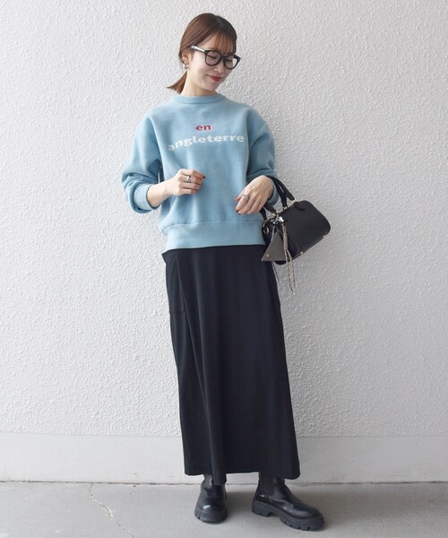 SHIPS any:モールヤーン クルーネック ロゴ 千鳥柄 プルオーバーニット SHIPS｜SHIPS any:<手洗い可能>モールヤーン クルーネック ロゴ 千鳥柄