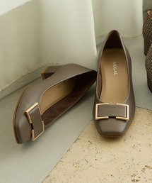 【未使用】24cm REGAL リーガル バックル付きスクエアパンプス REGAL パンプス リーガルレディース F89Q バックル付きスクエア