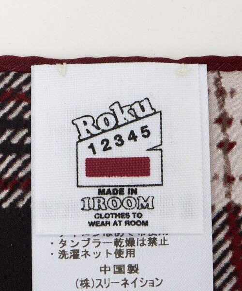 6(ROKU)＞チェックプリント スカーフ（バンダナ/スカーフ）｜6