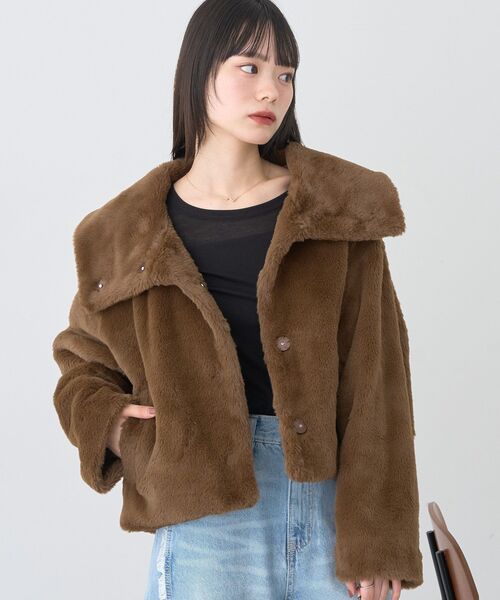 セール】【2025AW】ファーショートブルゾン（ブルゾン）｜earth