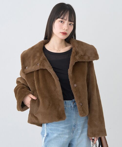 セール】【2025AW】ファーショートブルゾン（ブルゾン）｜earth