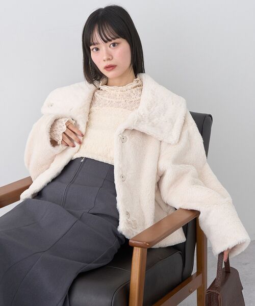 セール】【2025AW】ファーショートブルゾン（ブルゾン）｜earth