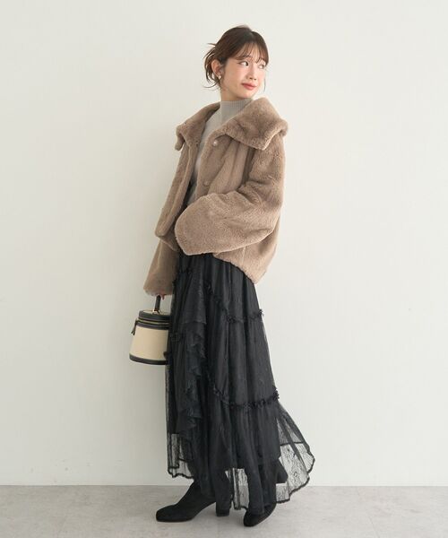 セール】【2025AW】ファーショートブルゾン（ブルゾン）｜earth