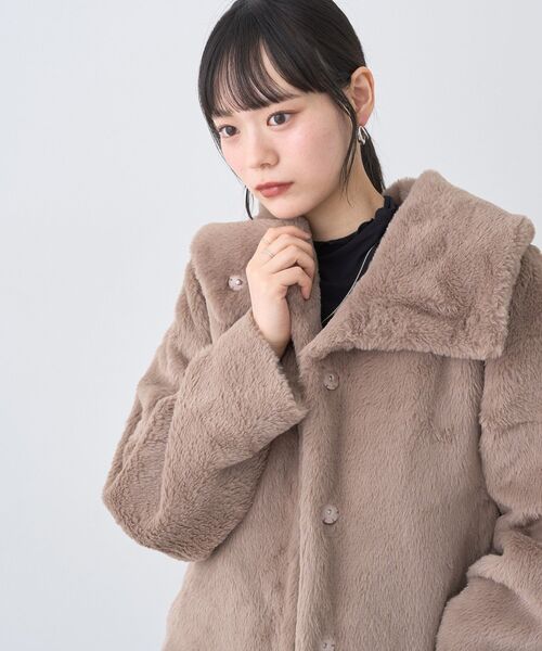 earth music&ecology（アースミュージックアンドエコロジー）の「【2025AW】ファーショートブルゾン（ブルゾン・レディース・クリーム/モカ/ブラウン・FREE）」の10枚目の写真