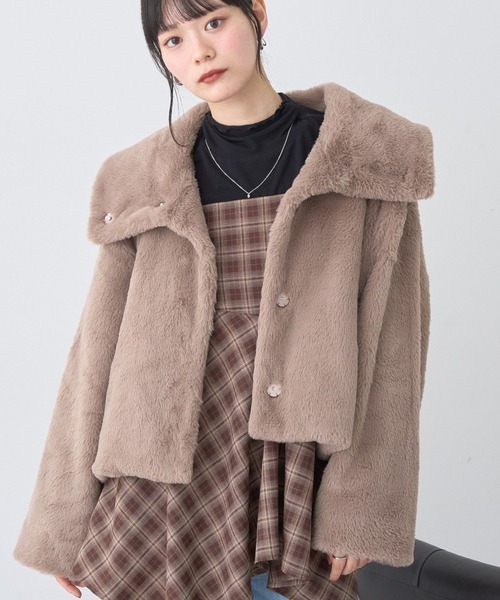 earth music&ecology（アースミュージックアンドエコロジー）の「【2025AW】ファーショートブルゾン（ブルゾン・レディース・クリーム/モカ/ブラウン・FREE）」の9枚目の写真