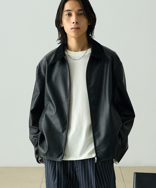 セール】ヴィンテージライク襟コーデュロイ切替ショートジャケット