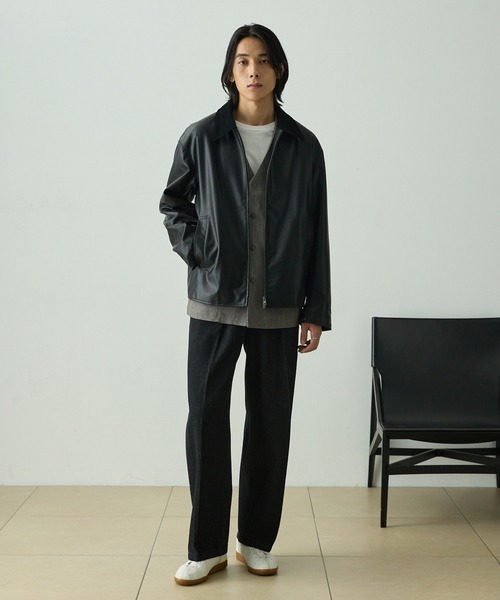 EMMA CLOTHES（エマクローズ）の「ヴィンテージライク襟コーデュロイ切替ショートジャケット（ブルゾン・メンズ・ダークブラウン/チャコール/ブラック・L/M/S）」の7枚目の写真