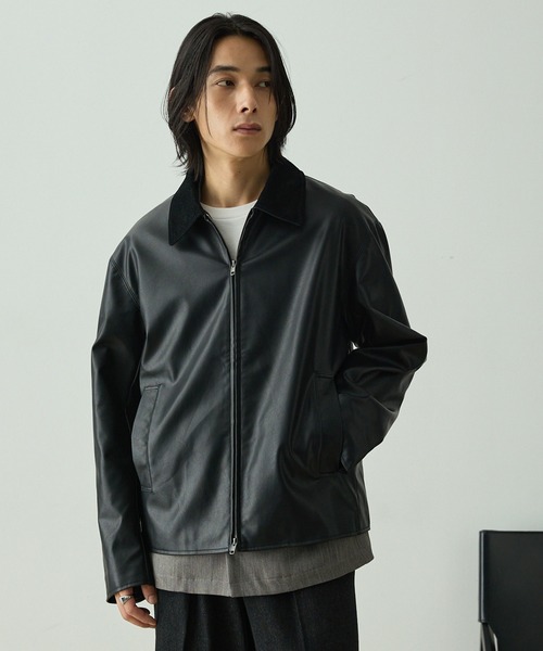EMMA CLOTHES（エマクローズ）の「ヴィンテージライク襟コーデュロイ切替ショートジャケット（ブルゾン・メンズ・ダークブラウン/チャコール/ブラック・L/M/S）」の11枚目の写真