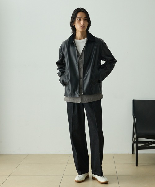 EMMA CLOTHES（エマクローズ）の「ヴィンテージライク襟コーデュロイ切替ショートジャケット（ブルゾン・メンズ・ダークブラウン/チャコール/ブラック・L/M/S）」の12枚目の写真