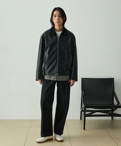 EMMA CLOTHES（エマクローズ）の「ヴィンテージライク襟コーデュロイ切替ショートジャケット（ブルゾン・メンズ・ダークブラウン/チャコール/ブラック・L/M/S）」の14枚目の写真