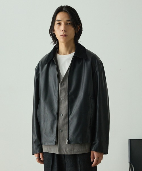EMMA CLOTHES（エマクローズ）の「ヴィンテージライク襟コーデュロイ切替ショートジャケット（ブルゾン・メンズ・ダークブラウン/チャコール/ブラック・L/M/S）」の15枚目の写真