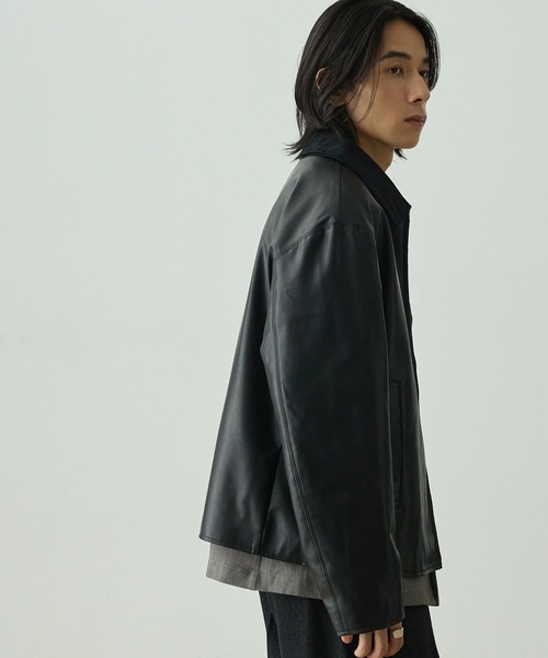 EMMA CLOTHES（エマクローズ）の「ヴィンテージライク襟コーデュロイ切替ショートジャケット（ブルゾン・メンズ・ダークブラウン/チャコール/ブラック・L/M/S）」の16枚目の写真
