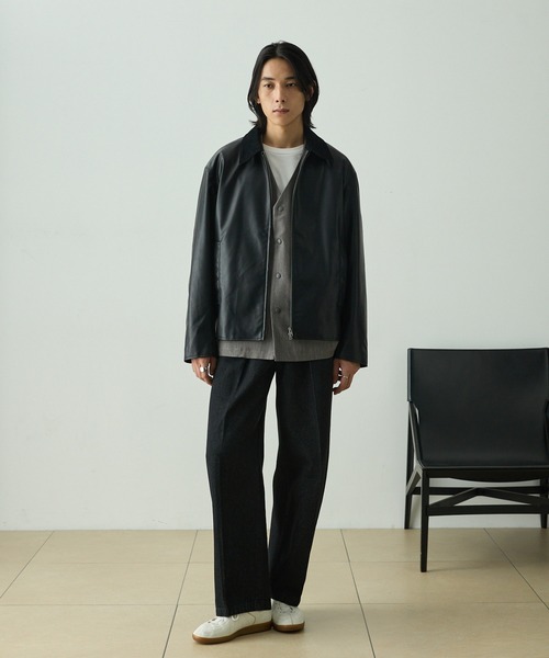 EMMA CLOTHES（エマクローズ）の「ヴィンテージライク襟コーデュロイ切替ショートジャケット（ブルゾン・メンズ・ダークブラウン/チャコール/ブラック・L/M/S）」の18枚目の写真