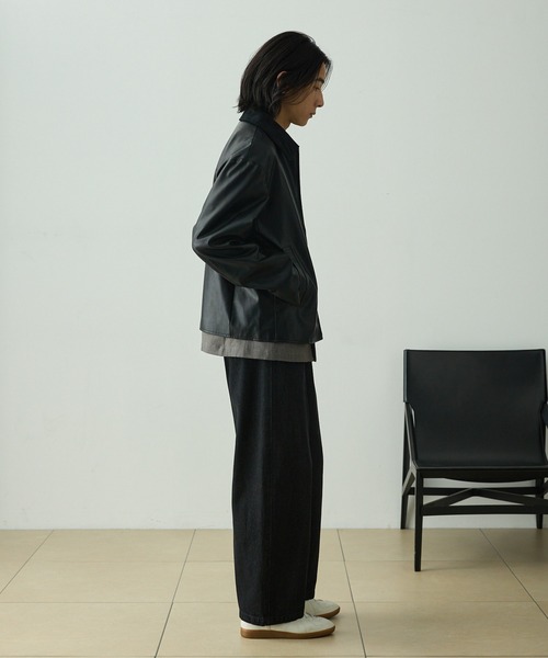 EMMA CLOTHES（エマクローズ）の「ヴィンテージライク襟コーデュロイ切替ショートジャケット（ブルゾン・メンズ・ダークブラウン/チャコール/ブラック・L/M/S）」の19枚目の写真
