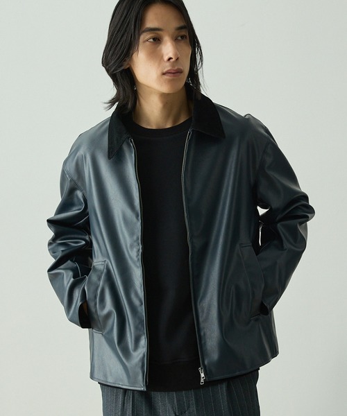 セール】ヴィンテージライク襟コーデュロイ切替ショートジャケット