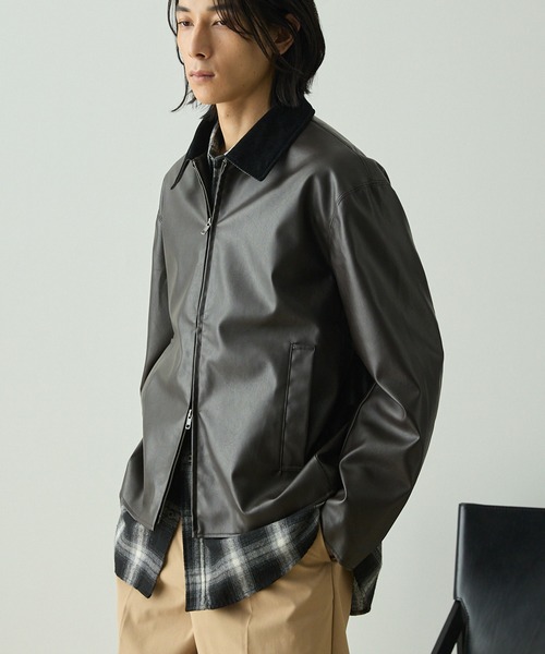 EMMA CLOTHES（エマクローズ）の「ヴィンテージライク襟コーデュロイ切替ショートジャケット（ブルゾン・メンズ・ダークブラウン/チャコール/ブラック・L/M/S）」の21枚目の写真