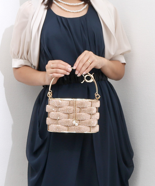 カシュカシュ cachecache / メタリックメッシュオーバルバッグ