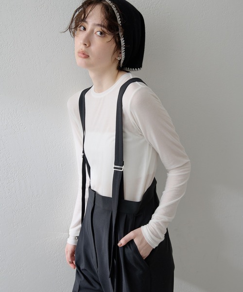 THE PAUSE（ザ ポーズ）の「【THE PAUSE】シアーロンTEE（Tシャツ/カットソー・レディース・オフホワイト/チャコールグレー・FREE）」の5枚目の写真