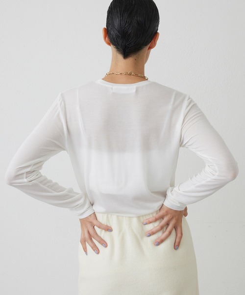 THE PAUSE（ザ ポーズ）の「【THE PAUSE】シアーロンTEE（Tシャツ/カットソー・レディース・オフホワイト/チャコールグレー・FREE）」の10枚目の写真