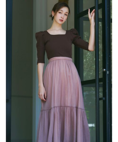 dazzlin(ダズリン)の「パワショルドッキングワンピース(ワンピース・レディース・ブラック/ブルー/ブラウン・SMALL/MEDIUM)」の2枚目の写真