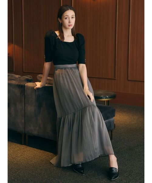 dazzlin(ダズリン)の「パワショルドッキングワンピース(ワンピース・レディース・ブラック/ブルー/ブラウン・SMALL/MEDIUM)」の4枚目の写真
