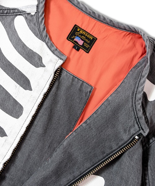 VANSON/RITZ-SKELTON BONES-Denim Riders JKT