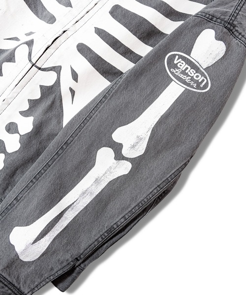 VANSON/RITZ-SKELTON BONES-Denim Riders JKT