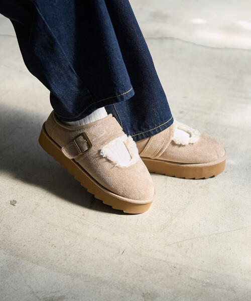 FREAK'S STORE（フリークスストア）の「限定展開　厚底 エコファーメリージェーン（その他シューズ・レディース・ブラック/キャメル/ベージュ・36/37/38）」の4枚目の写真