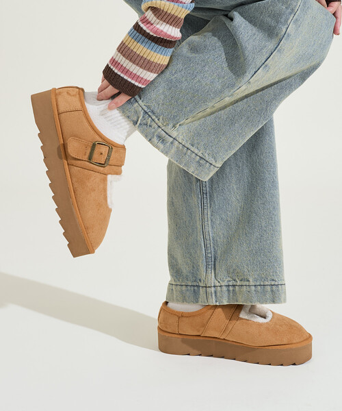 FREAK'S STORE（フリークスストア）の「限定展開　厚底 エコファーメリージェーン（その他シューズ・レディース・ブラック/キャメル/ベージュ・36/37/38）」の8枚目の写真