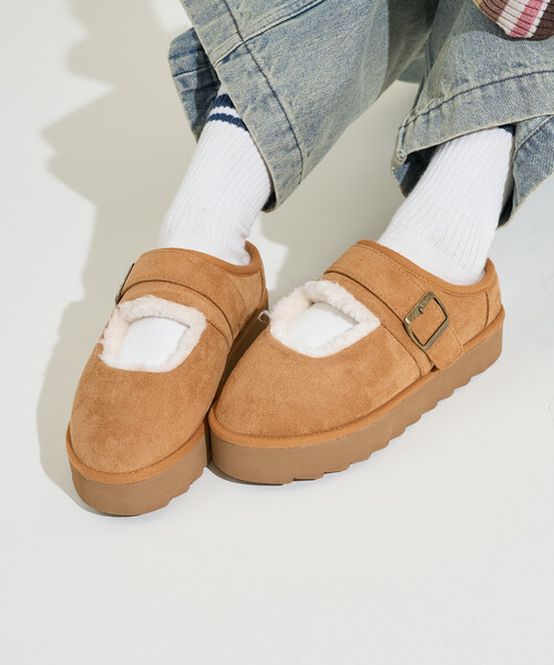 FREAK'S STORE（フリークスストア）の「限定展開　厚底 エコファーメリージェーン（その他シューズ・レディース・ブラック/キャメル/ベージュ・36/37/38）」の10枚目の写真