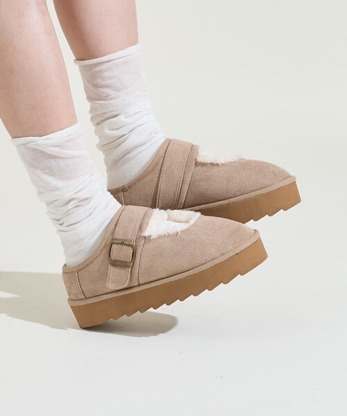 FREAK'S STORE（フリークスストア）の「限定展開　厚底 エコファーメリージェーン（その他シューズ・レディース・ブラック/キャメル/ベージュ・36/37/38）」の13枚目の写真